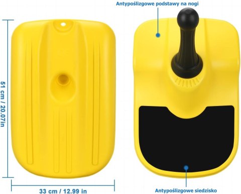 SANKI PLASTIKOWE DLA DZIECI ŚLIZG JABŁUSZKO ŻÓŁTE ROZKRĘCANY UCHWYT 51CM SANKI PLASTIKOWE DLA DZIECI ŚLIZG JABŁUSZKO ŻÓŁTE ROZKRĘCANY UCHWYT 51CM