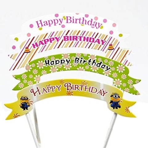 TOPPER NA TORT Z OKAZJI URODZIN HAPPY BIRTHDAY X4 TOPPER NA TORT Z OKAZJI URODZIN HAPPY BIRTHDAY X4