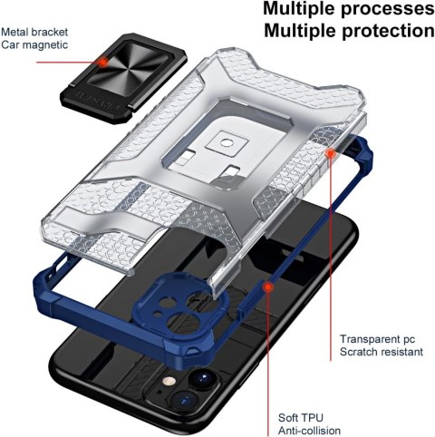 ZESTAW ETUI APPLE IPHONE 11 6.1' NIEBIESKIE PANCERNE +1x SZKŁO HARTOWANE ZESTAW ETUI APPLE IPHONE 11 6.1' NIEBIESKIE PANCERNE +1x SZKŁO HARTOWANE