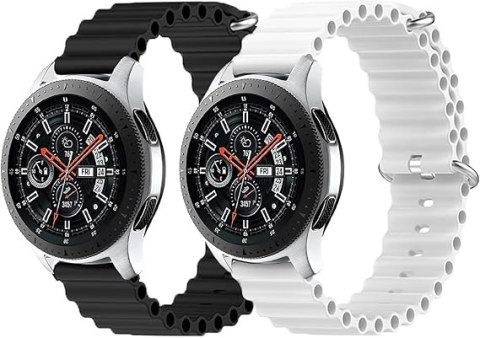 2x PASEK DO ZEGARKA CZARNY BIAŁY SILIKON Samsung Galaxy Watch/Amazfit 20mm 2x PASEK DO ZEGARKA CZARNY BIAŁY SILIKON Samsung Galaxy Watch/Amazfit 20mm