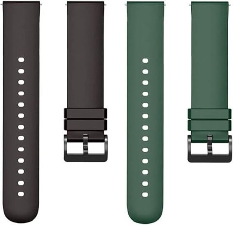 2x PASEK DO ZEGARKA ZIELONY CZARNY SILIKON UNIWERSALNY WODOODPORNY 20mm 2x PASEK DO ZEGARKA ZIELONY CZARNY SILIKON UNIWERSALNY WODOODPORNY 20mm