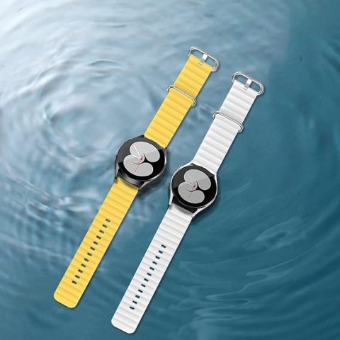 2x PASEK DO ZEGARKA ŻÓŁTY BIAŁY SILIKON Samsung Galaxy Watch/Amazfit 20mm 2x PASEK DO ZEGARKA ŻÓŁTY BIAŁY SILIKON Samsung Galaxy Watch/Amazfit 20mm