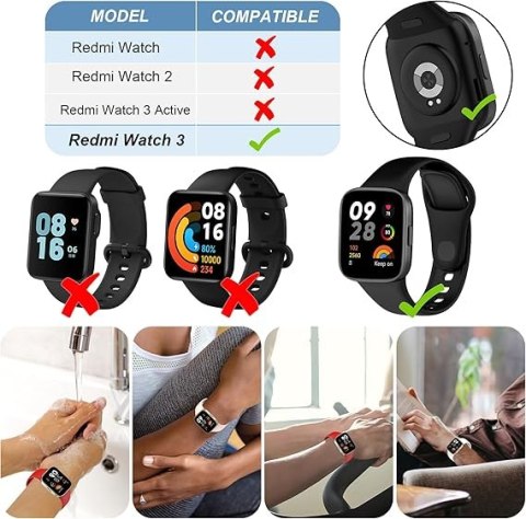 3x PASEK DO ZEGARKA XIAOMI REDMI WATCH 3 SILIKON BIAŁY CZERWONY BEŻOWY 3x PASEK DO ZEGARKA XIAOMI REDMI WATCH 3 SILIKON BIAŁY CZERWONY BEŻOWY