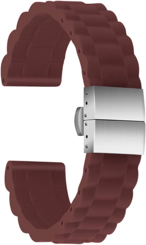 BRANSOLETA DO ZEGARKA BRĄZOWY SILIKON UNIWERSALNY WODOODPORNY 24mm BRANSOLETA DO ZEGARKA BRĄZOWY SILIKON UNIWERSALNY WODOODPORNY 24mm