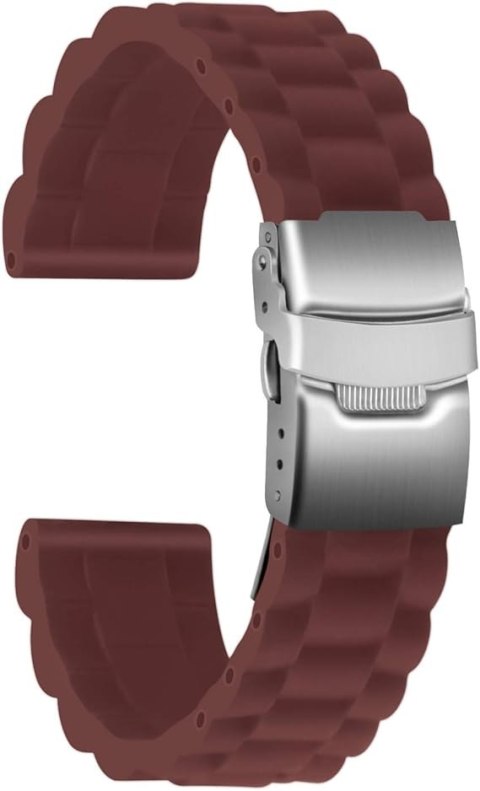 BRANSOLETA DO ZEGARKA BRĄZOWY SILIKON UNIWERSALNY WODOODPORNY 24mm BRANSOLETA DO ZEGARKA BRĄZOWY SILIKON UNIWERSALNY WODOODPORNY 24mm