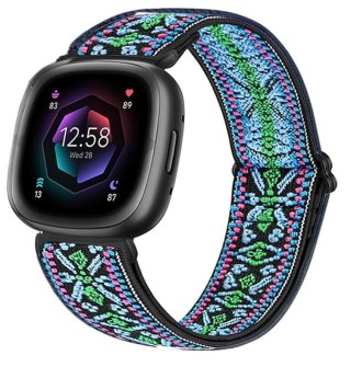 BRANSOLETA DO ZEGARKA FITBIT VERSA 3/4 NYLONOWA KOLOROWA BOHOO WZORY