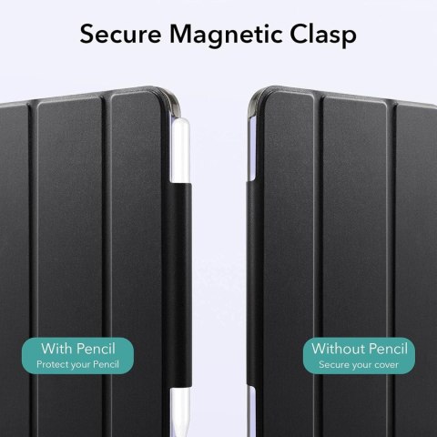 ETUI APPLE IPAD MINI 6 8.3" 2021 CZARNE ZAMYKANE Z KLAPKĄ OCHRONNE ESR