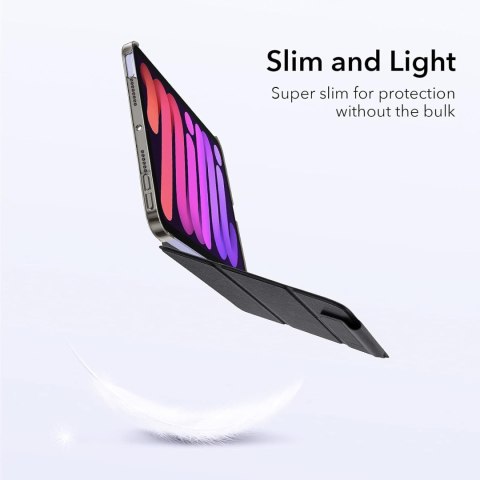 ETUI APPLE IPAD MINI 6 8.3" 2021 CZARNE ZAMYKANE Z KLAPKĄ OCHRONNE ESR