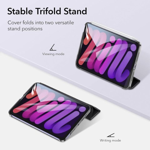 ETUI APPLE IPAD MINI 6 8.3" 2021 CZARNE ZAMYKANE Z KLAPKĄ OCHRONNE ESR