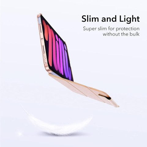 ETUI APPLE IPAD MINI 6 8.3" 2021 RÓŻOWE ZAMYKANE Z KLAPKĄ OCHRONNE ESR
