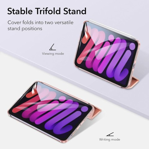 ETUI APPLE IPAD MINI 6 8.3" 2021 RÓŻOWE ZAMYKANE Z KLAPKĄ OCHRONNE ESR