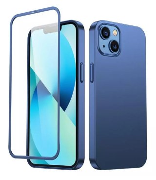 ETUI APPLE IPHONE 13 BUMPER GRANATOWE CIEMNE 360 WYTRZYMAŁE OCHRONA EKRANU