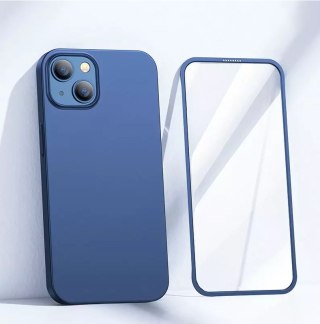 ETUI APPLE IPHONE 13 BUMPER GRANATOWE CIEMNE 360 WYTRZYMAŁE OCHRONA EKRANU