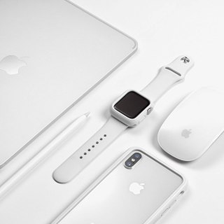 ETUI APPLE IWATCH SERII 6/5/4/ 44mm BIAŁA RAMKA WYSOKA OCHRONA SOLIDNE