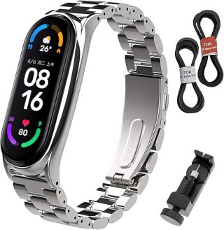 ETUI DO ZEGARKA XIAOMI MI BAND 4 /3 Z BRANSOLETĄ SREBRNY KOLOR STAL