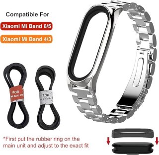ETUI DO ZEGARKA XIAOMI MI BAND 4 /3 Z BRANSOLETĄ SREBRNY KOLOR STAL