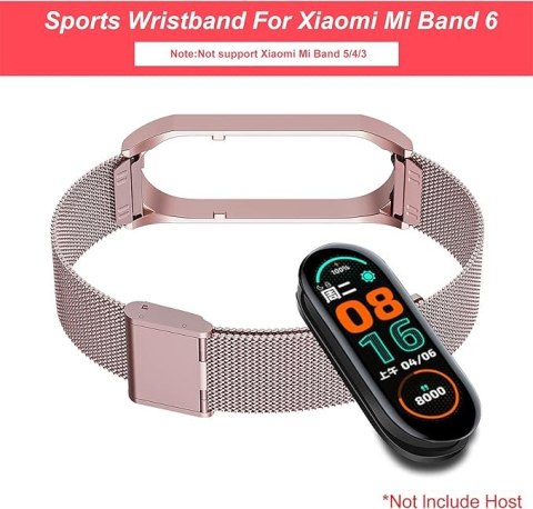 ETUI DO ZEGARKA XIAOMI MI BAND 6/5 Z BRANSOLETĄ RÓŻOWY KOLOR STAL ETUI DO ZEGARKA XIAOMI MI BAND 6/5 Z BRANSOLETĄ RÓŻOWY KOLOR STAL