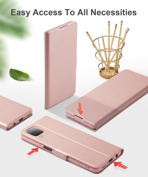 ETUI HUAWEI P40 LITE 4G JASNE RÓŻOWE POŁYSK ZAMYKANE Z KLAPKĄ OCHRONNE