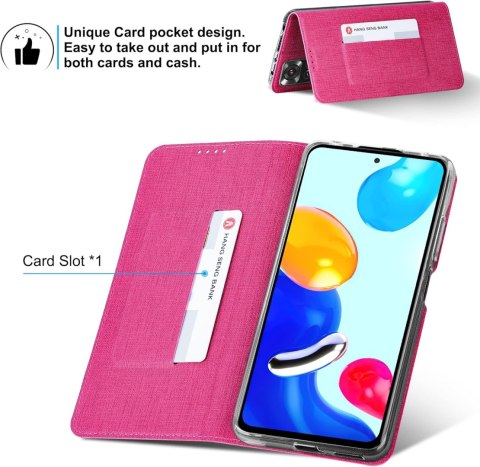 ETUI XIAOMI REDMI NOTE 11 PRO 4G/5G RÓŻOWE ZAMYKANE Z KLAPKĄ SOLIDNE ETUI XIAOMI REDMI NOTE 11 PRO 4G/5G RÓŻOWE ZAMYKANE Z KLAPKĄ SOLIDNE