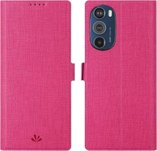 ETUI MOTOROLA EDGE 30 PRO RÓŻOWE ZAMYKANE Z KLAPKĄ MIEJSCE NA KARTY SOLIDNE