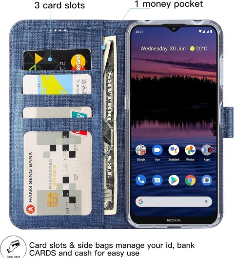 ETUI NOKIA G20 CIEMNE GRANATOWE ZAMYKANE Z KLAPOKĄ OCHRONNE SOLIDNE