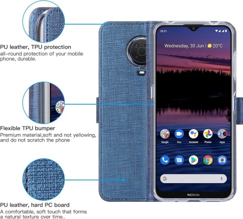 ETUI NOKIA G20 CIEMNE GRANATOWE ZAMYKANE Z KLAPOKĄ OCHRONNE SOLIDNE