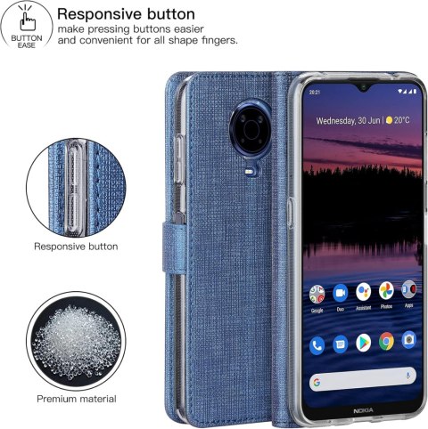 ETUI NOKIA G20 CIEMNE GRANATOWE ZAMYKANE Z KLAPOKĄ OCHRONNE SOLIDNE
