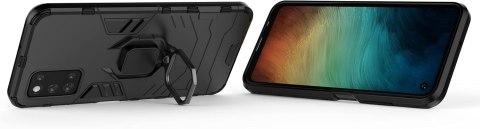 ETUI SAMSUNG GALAXY A52 5G CZARNE PANCERNE PLECKI Z PIERŚCIENIEM +2X SZKŁO