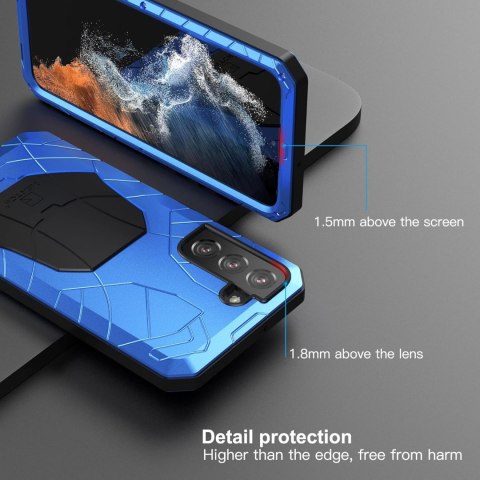 ETUI SAMSUNG GALAXY S22+ NIEBIESKIE BUMPER SOLIDNE WZMOCNIONE