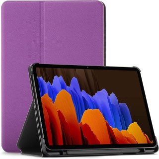 ETUI SAMSUNG GALAXY TAB S7+ FIOLETOWE ZAMYKANE Z KLAPKĄ SKŁADANE OCHRONNE