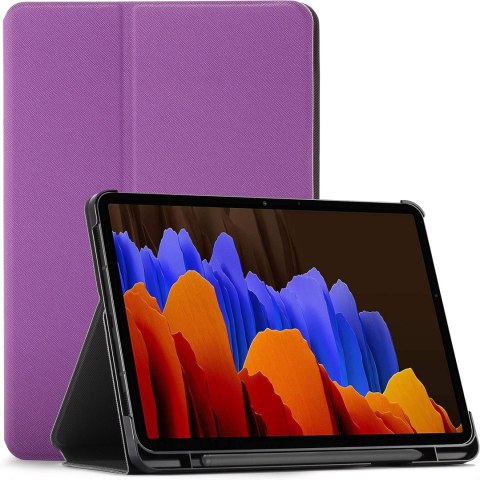 ETUI SAMSUNG GALAXY TAB S7+ FIOLETOWE ZAMYKANE Z KLAPKĄ SKŁADANE OCHRONNE
