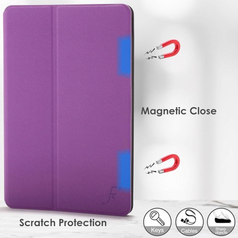 ETUI SAMSUNG GALAXY TAB S7+ FIOLETOWE ZAMYKANE Z KLAPKĄ SKŁADANE OCHRONNE