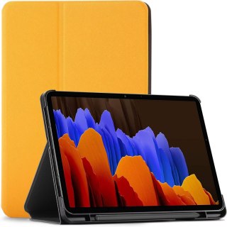 ETUI SAMSUNG TAB S7+ POMARAŃCZOWE SKŁADANE ZAMYKANE Z KLAPKĄ OCHRONNE