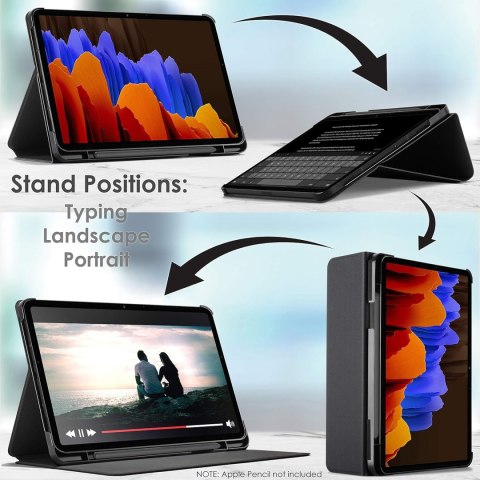 ETUI SAMSUNG TAB S7+ POMARAŃCZOWE SKŁADANE ZAMYKANE Z KLAPKĄ OCHRONNE