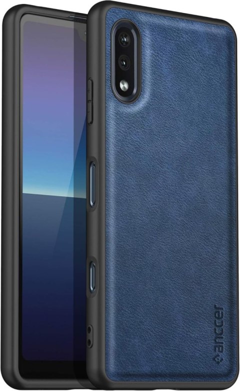 ETUI SONY XPERIA ACE CIEMNE GRANATOWE CZARNA RAMKA PLECKI WYTRZYMAŁE