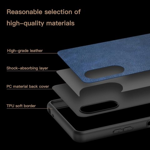 ETUI SONY XPERIA ACE CIEMNE GRANATOWE CZARNA RAMKA PLECKI WYTRZYMAŁE