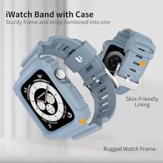 ETUI Z PASKIEM DO ZEGARKA APPLE WATCH 42mm SE/7/6/5/4/3/2/1 SZARY