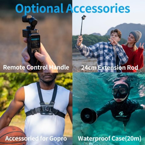 KAMERA SPORTOWA Feiyu Pocket 3 CZARNA 3OSIE GIMBAL 4K 60KL/S MINI VLOG WIFI KAMERA SPORTOWA Feiyu Pocket 3 CZARNA 3OSIE GIMBAL 4K 60KL/S MINI VLOG WIFI