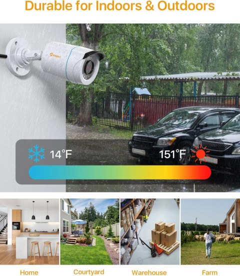 KAMERA ZEWNĘTRZNA VI/CVI/AHD/CVBS CCTV 20M IR 1080P BIAŁA IP66 MONITORING