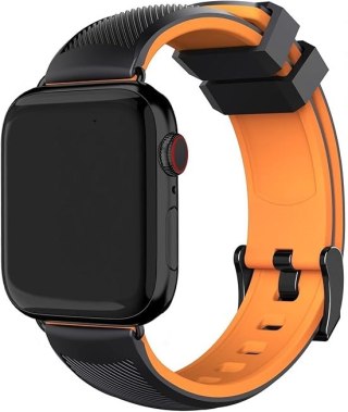 PASEK DO APPLE WATCH 5/6/7/8/9/10/SE/ULTRA 44/45/46/49 CZARNO-POMARAŃCZOWY