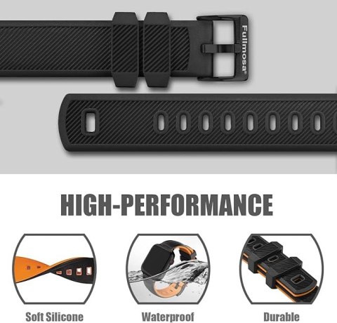 PASEK DO APPLE WATCH 5/6/7/8/9/10/SE/ULTRA 44/45/46/49 CZARNO-POMARAŃCZOWY PASEK DO APPLE WATCH 5/6/7/8/9/10/SE/ULTRA 44/45/46/49 CZARNO-POMARAŃCZOWY