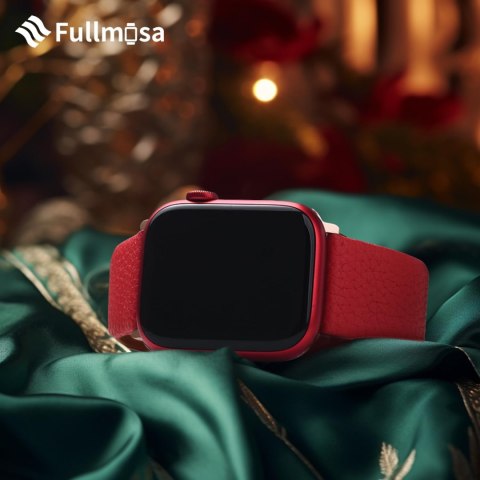 PASEK DO ZEGARKA APPLE WATCH 38/40/41mm SE/9/8/7/6/5/4/3/2/1 CZERWONY SKÓRA