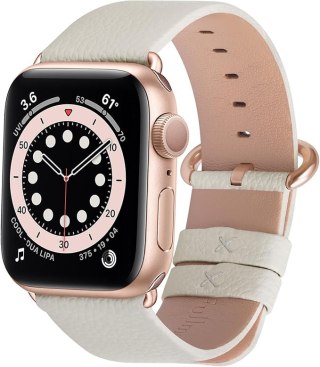 PASEK DO ZEGARKA APPLE WATCH 38/40/41mm SE/9/8/7/6/5/4/3/2/1 KREMOWY SKÓRA