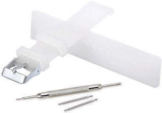 PASEK DO ZEGARKA BIAŁY PÓŁPRZEZROCZYSTY UNIWERSALNY SILIKONOWY 12mm
