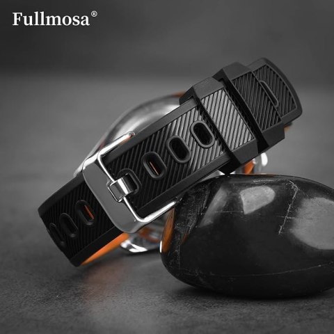PASEK DO ZEGARKA CZARNO-POMARAŃCZOWY SILIKON UNIWERSALNY WODOODPORNY 22mm PASEK DO ZEGARKA CZARNO-POMARAŃCZOWY SILIKON UNIWERSALNY WODOODPORNY 22mm