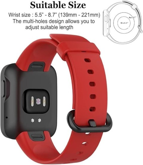 PASEK DO ZEGARKA CZERWONY XIAOMI MI/REDMI WATCH LITE SILIKONOWY