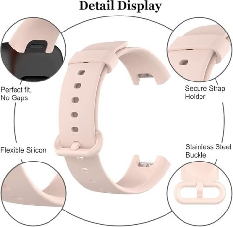 PASEK DO ZEGARKA JASNY RÓŻ XIAOMI MI/REDMI WATCH LITE SILIKONOWY