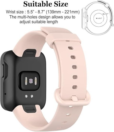 PASEK DO ZEGARKA JASNY RÓŻ XIAOMI MI/REDMI WATCH LITE SILIKONOWY