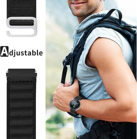 PASEK DO ZEGARKA SAMSUNG GALAXY WATCH/Amazfit/Huawei CZARNY NYLONOWY 22mm PASEK DO ZEGARKA SAMSUNG GALAXY WATCH/Amazfit/Huawei CZARNY NYLONOWY 22mm