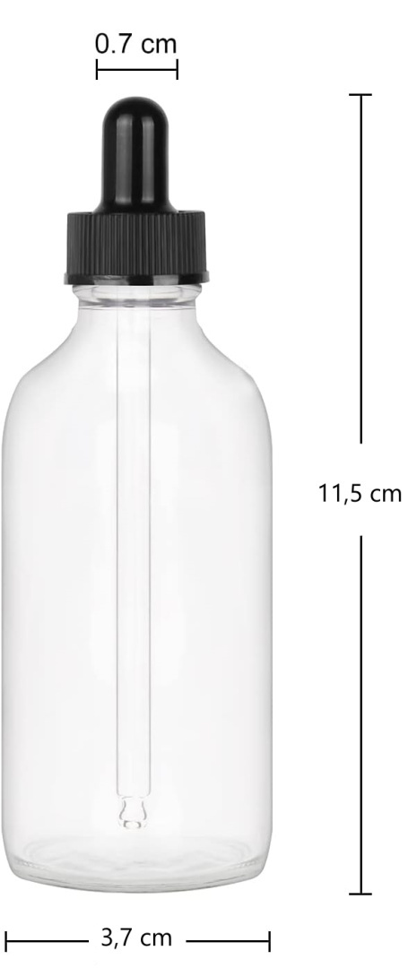 SZKLANA BUTELKA Z ZAKRAPLACZEM NA OLEJK PRZEZROCZYSTA PUSTA 60 ml 4szt SZKLANA BUTELKA Z ZAKRAPLACZEM NA OLEJK PRZEZROCZYSTA PUSTA 60 ml 4szt